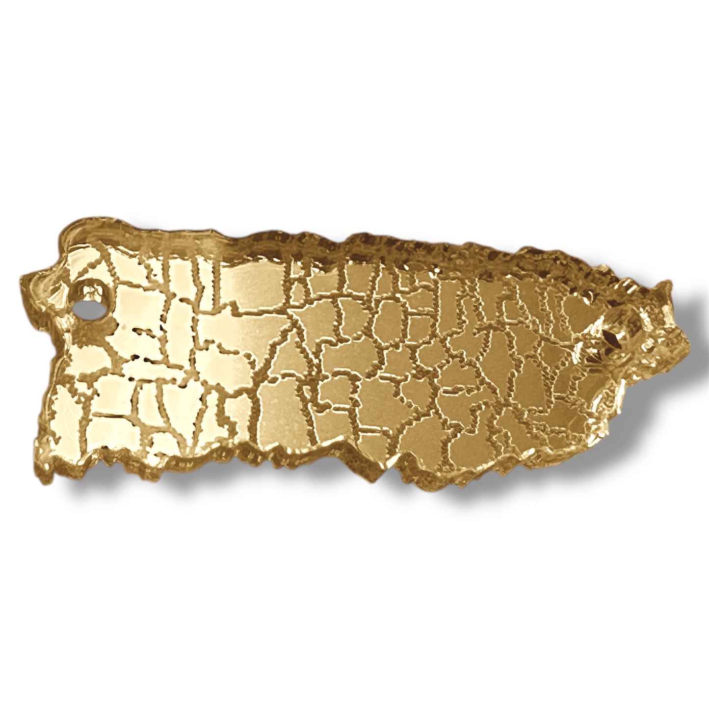 Mapa de Puerto Rico en Acrílico Espejo Dorado conector