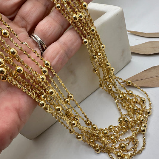 Cadena Lista Enchapada en Oro 18k