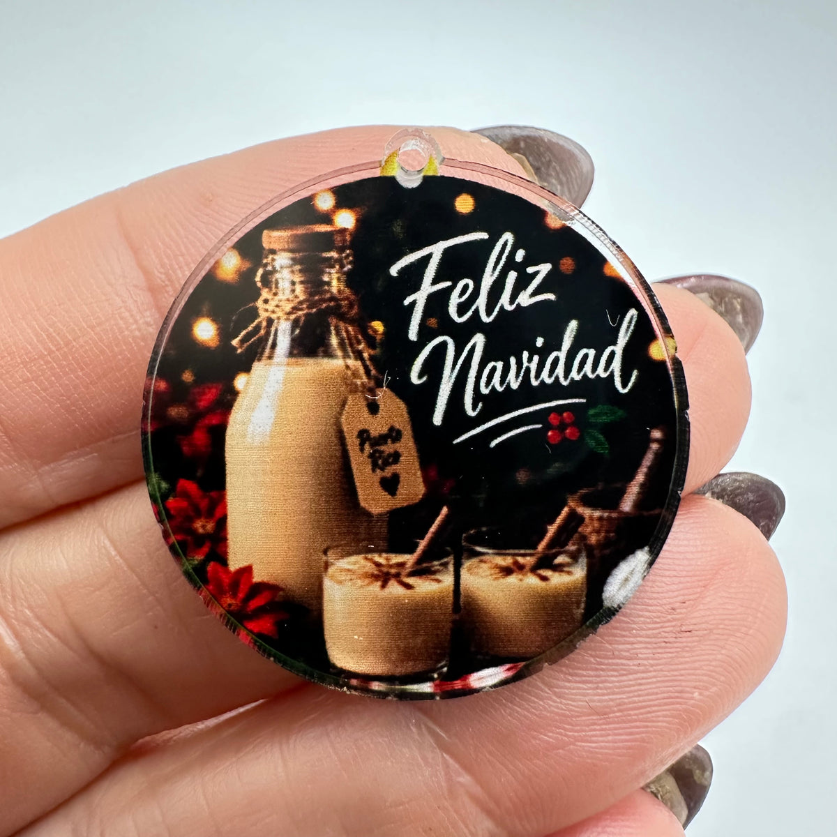 Feliz Navidad Charm en Acrílico