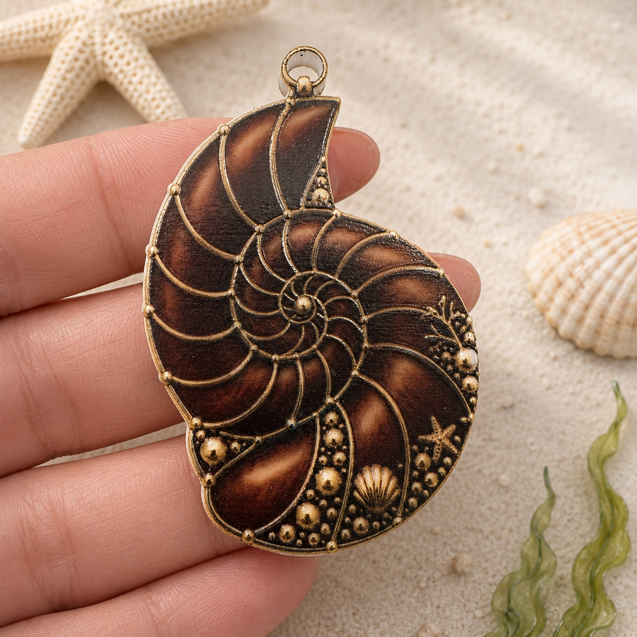 Dije  de Caracol en Acrílico Impreso