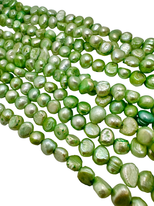 Perlas de Agua dulce color Verde Menta 7mm