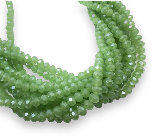 Cristal Rondelle 6mm Verde Jade