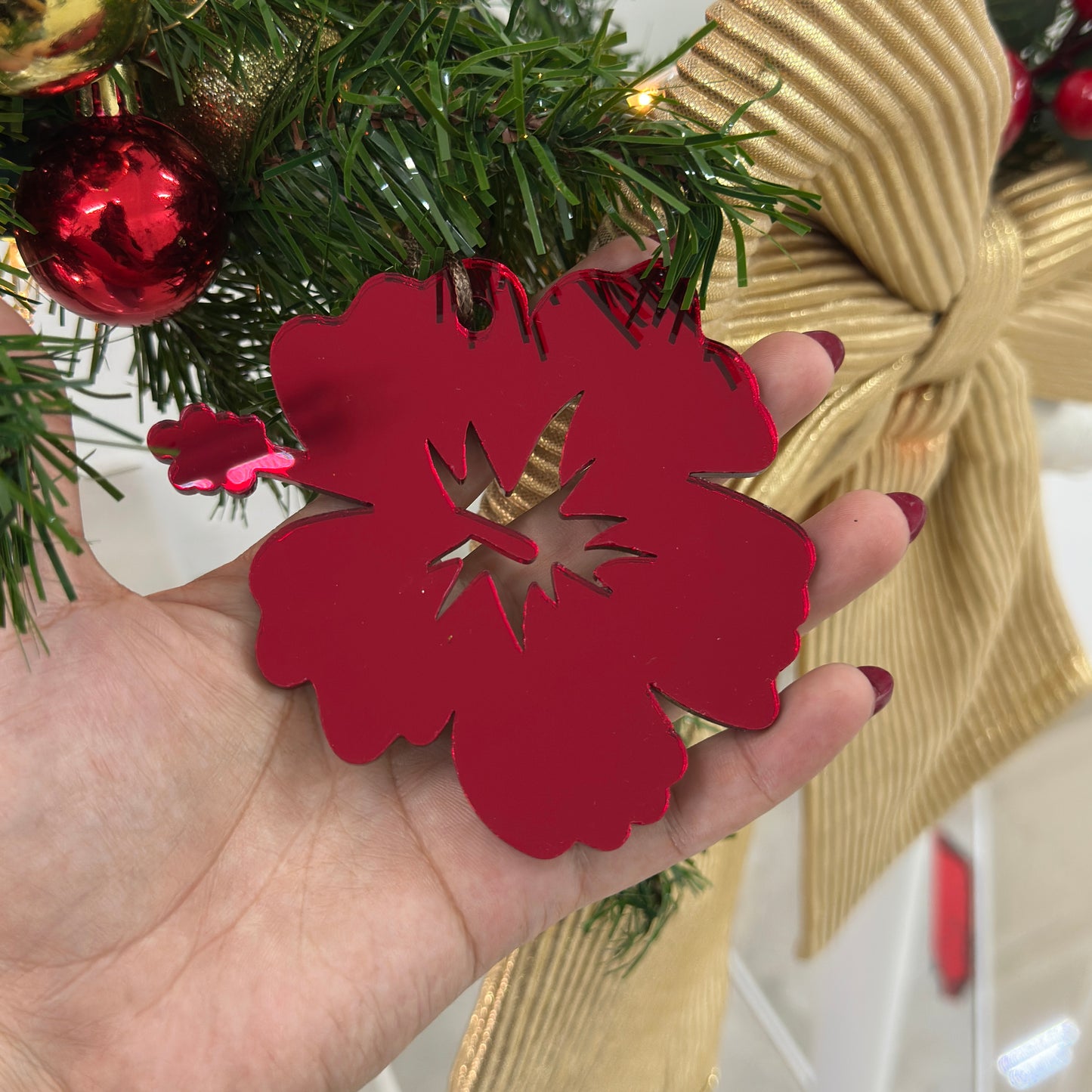 Amapola en Acrílico espejo Rojo