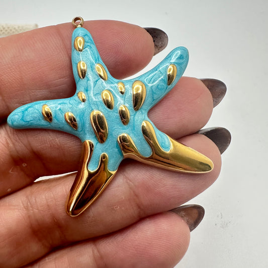 Estrella de Mar Azul esmaltada SS