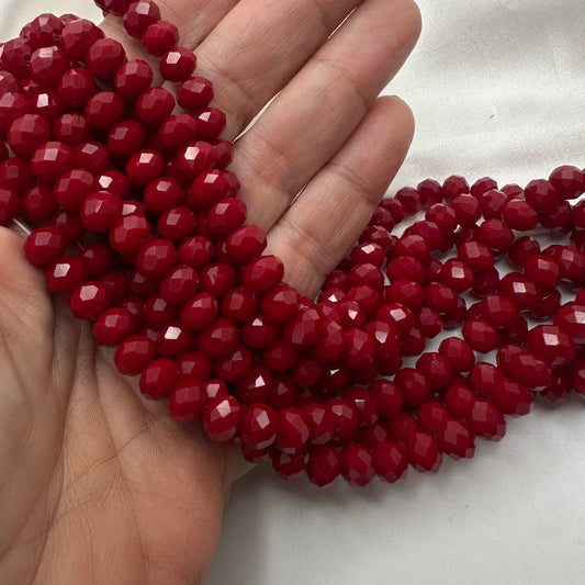 Cristal Rondel Rojo Vino 8mm