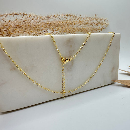Cadena Lista Gold Plated 18 k
