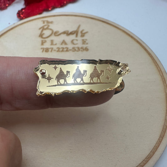 Conector Tres Reyes Magos de n Acrílico Dorado