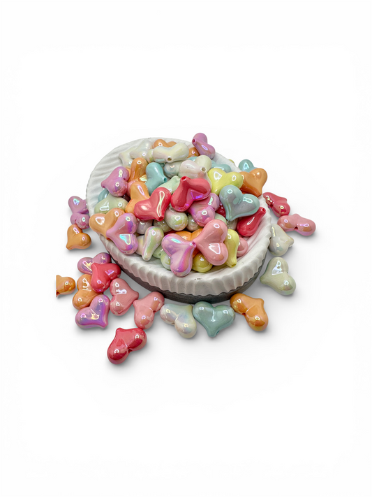 Corazones en Acrílico electroplateado multicolor