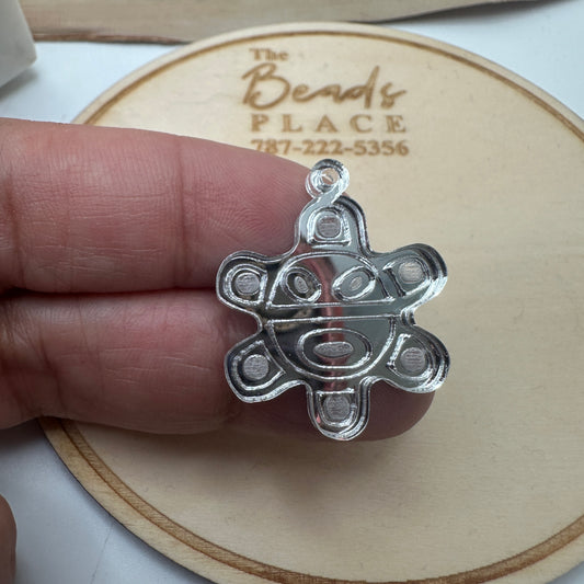 Pendant Sol Taino en Acrílico espejo Plata