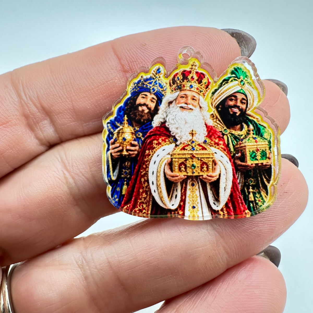 Reyes Magos con cofre en acrílico impreso
