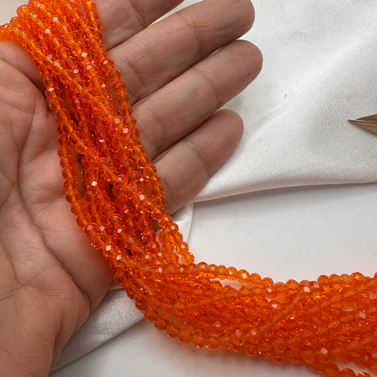 Cristal Rondel Glass Anaranjado 4 mm