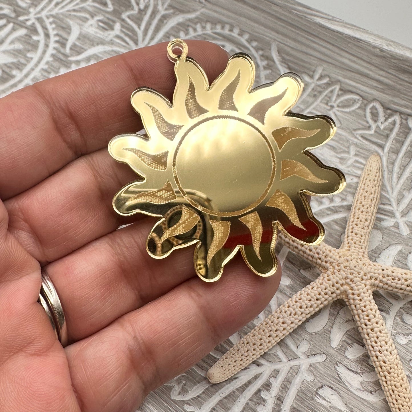 Sol en Acrílico Espejo Pendant