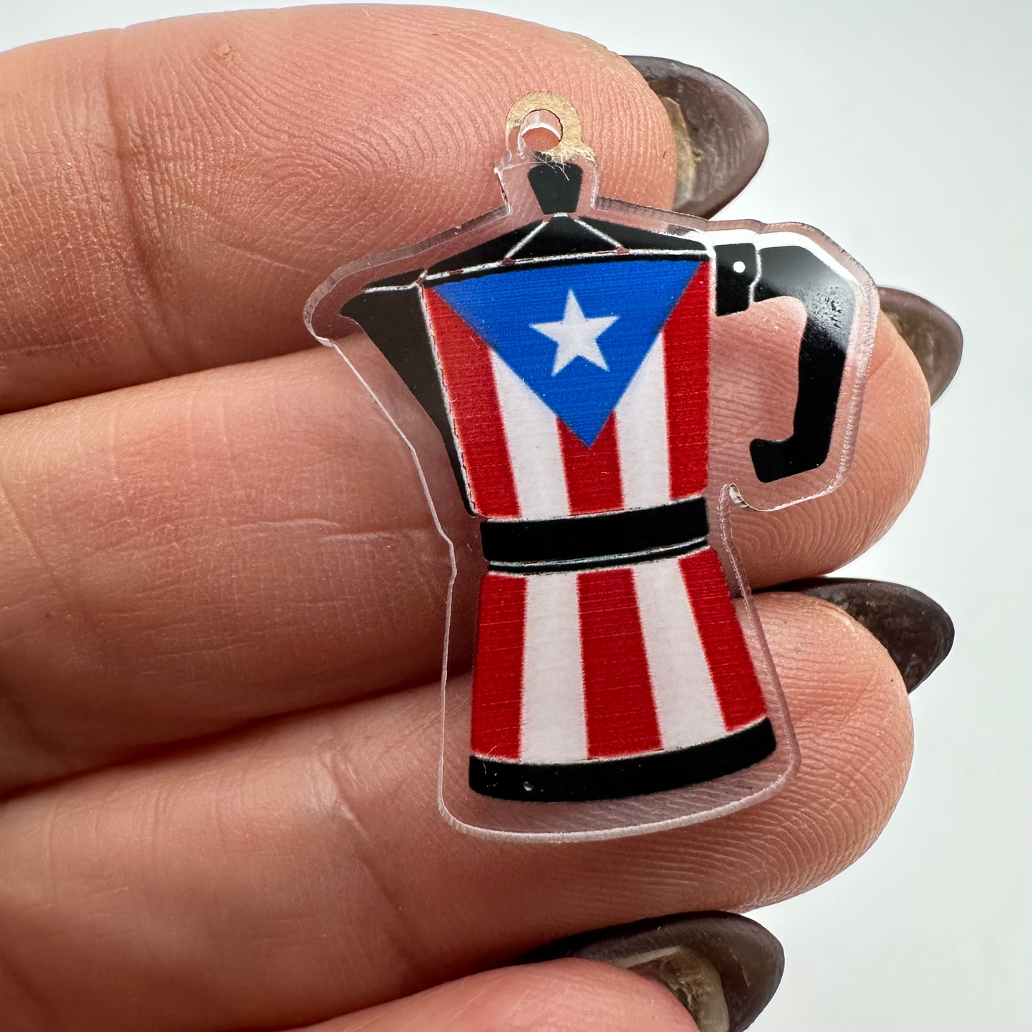 Charm de Greca de Café con Bandera Impresa