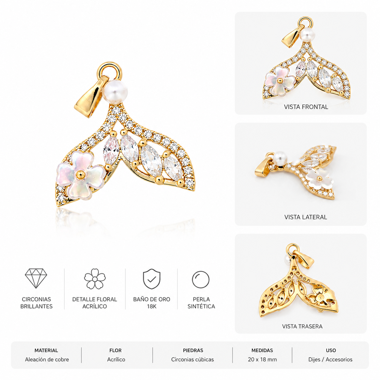 Cola de Sirena Gold Plated 18k
