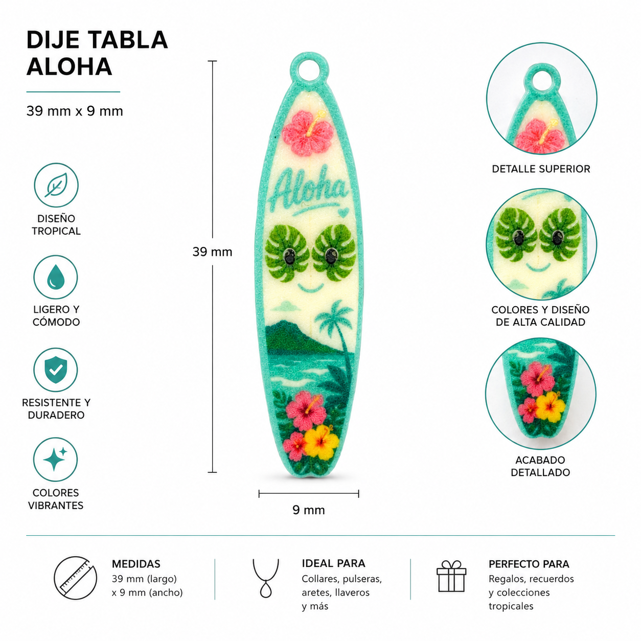 Tablas de Surf  en Acrílico (Aloha) frase