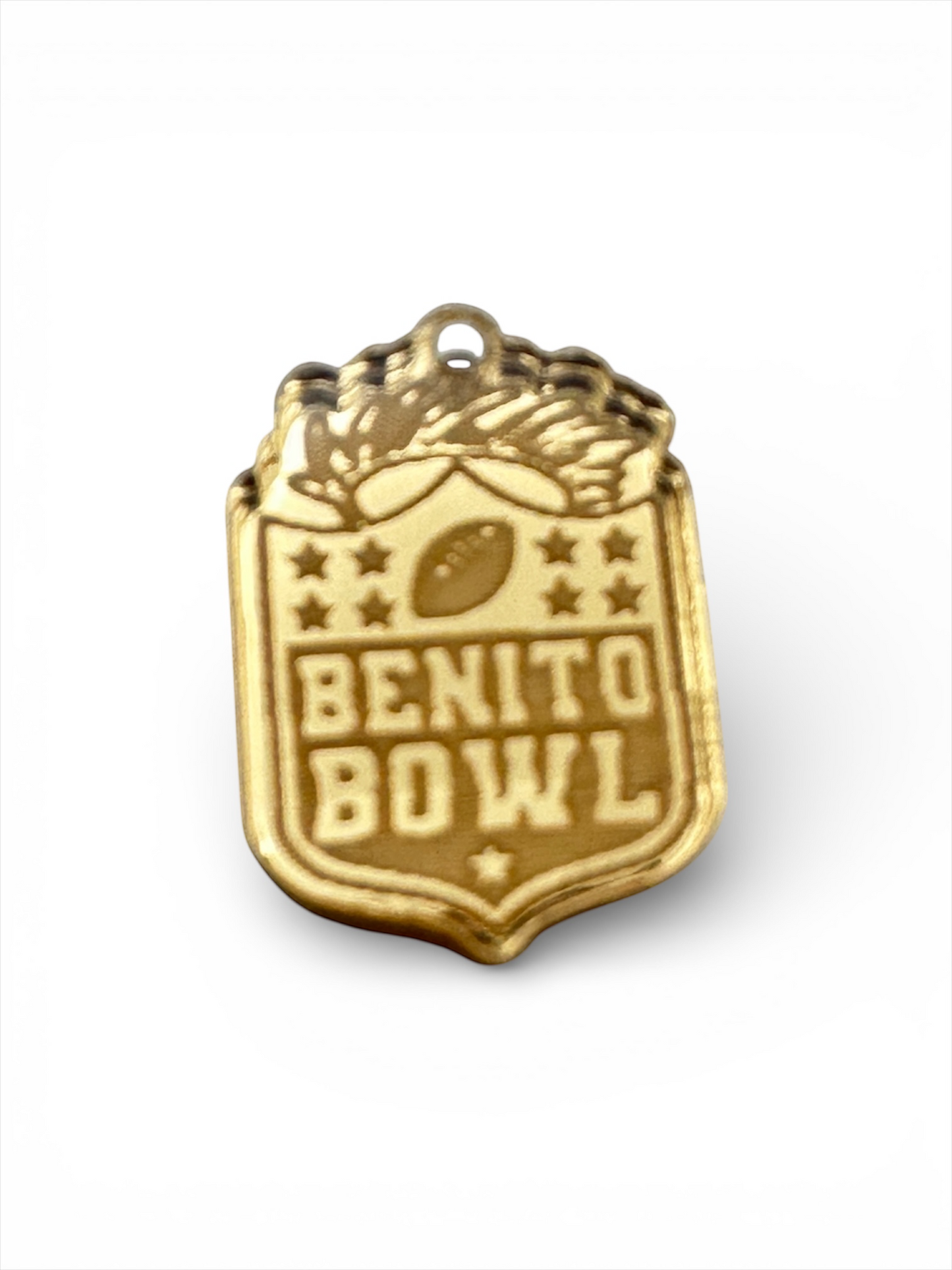 Superbowl   Pendant y conectores en acrílico espejo dorado. Variedad a escoger