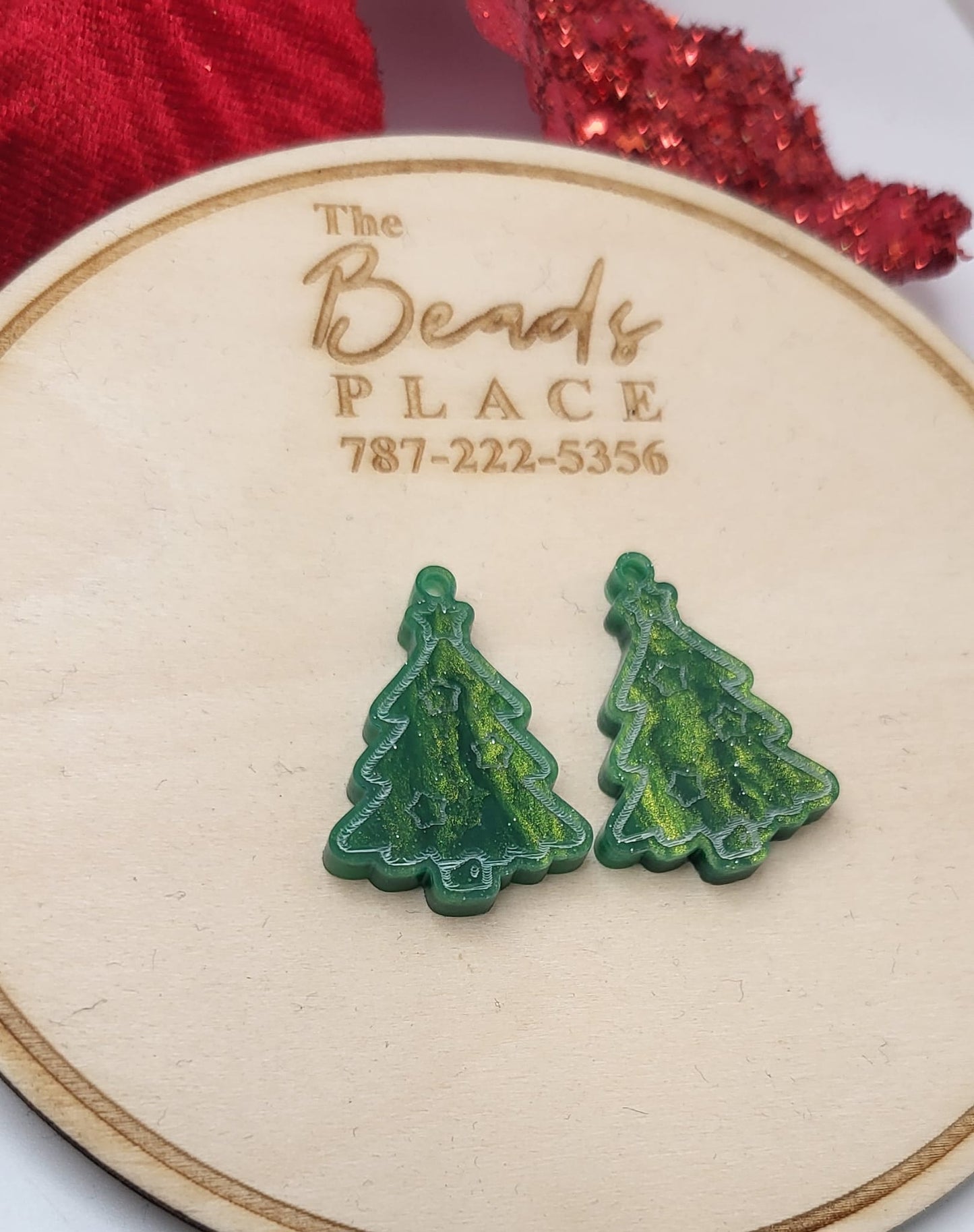 ARBOLITO PENDANT ACRILICO VERDE MARMOLEADO