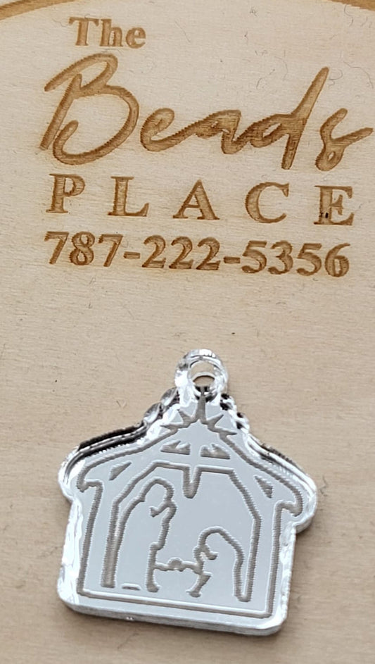 Nacimiento Pendant Acrilico Plata Espejo