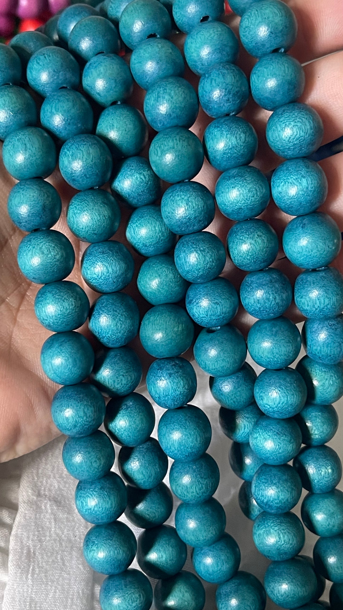 Beads en Madera Azul Teal