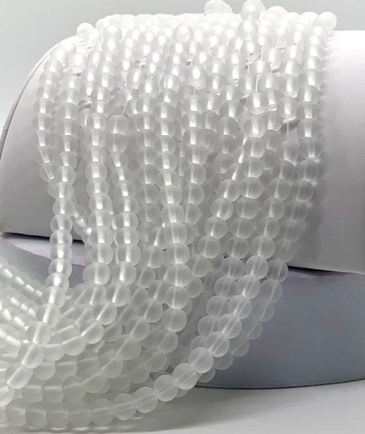 Cristales Frosteados Blancos (Frosted Glass White) 6mm