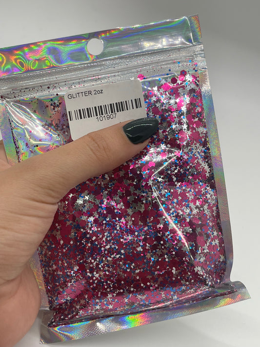 Starry Blue magenta glitter