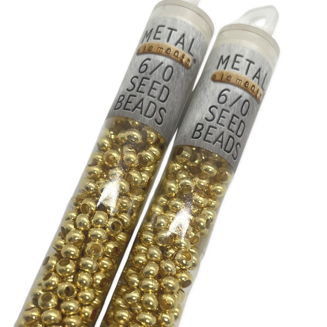 6/0 Seed Beads Separadores Oro 24k